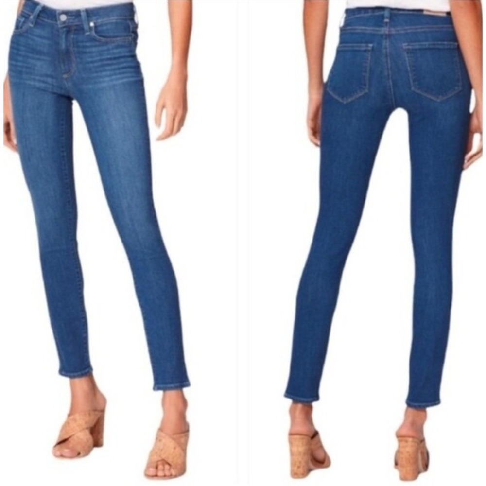 Paige Hoxton Ankle Skinny Jeans in Forever Stone Wash Stretch Whisker USA Sz 26